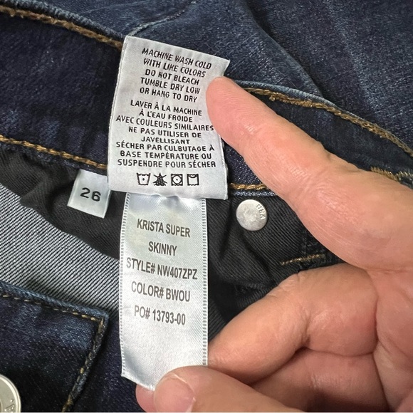 HUDSON Krista Low-Rise Super Skinny Blue Jean Denim Dark Wash Size 26 - Picture 9 of 9